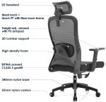 CH-OM-SMY Ergonomic Office Chair Set | Adjustable Lumbar, Headrest & Arms - Image 6